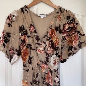 Pink Beige Floral Maxi dress